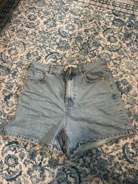 Zara High-Waist Light Blue Denim Shorts